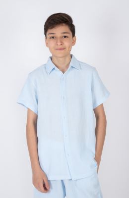 شومیز وال دو لایه آستین کوتاه (ست با کد 11385)