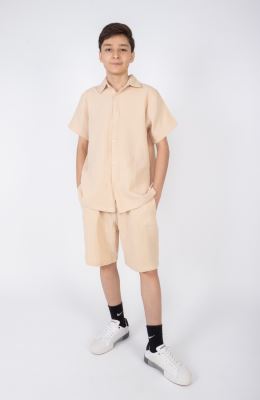 شومیز وال دو لایه آستین کوتاه (ست با کد 11385)