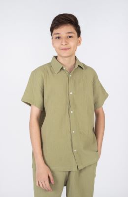 شومیز وال دو لایه آستین کوتاه (ست با کد 11385)