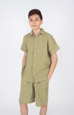 شومیز وال دو لایه آستین کوتاه (ست با کد 11385)