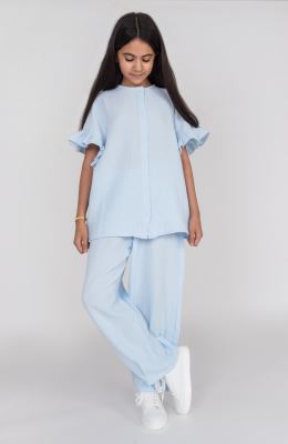 شلوار وال دولایه دمپا پیلی دار (ست با کد 10675)