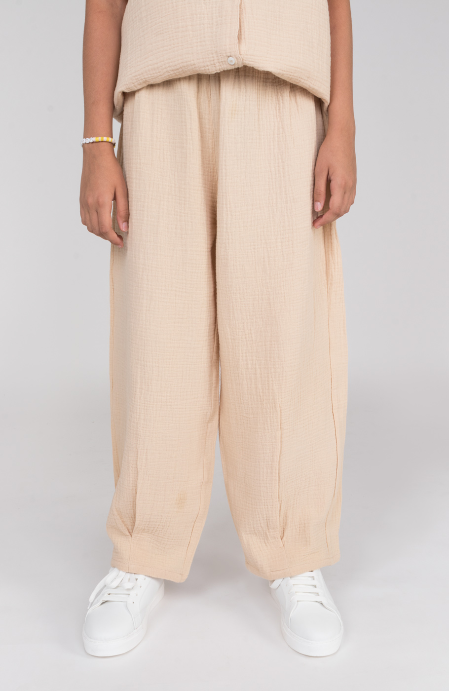 شلوار وال دولایه دمپا پیلی دار (ست با کد 10673)