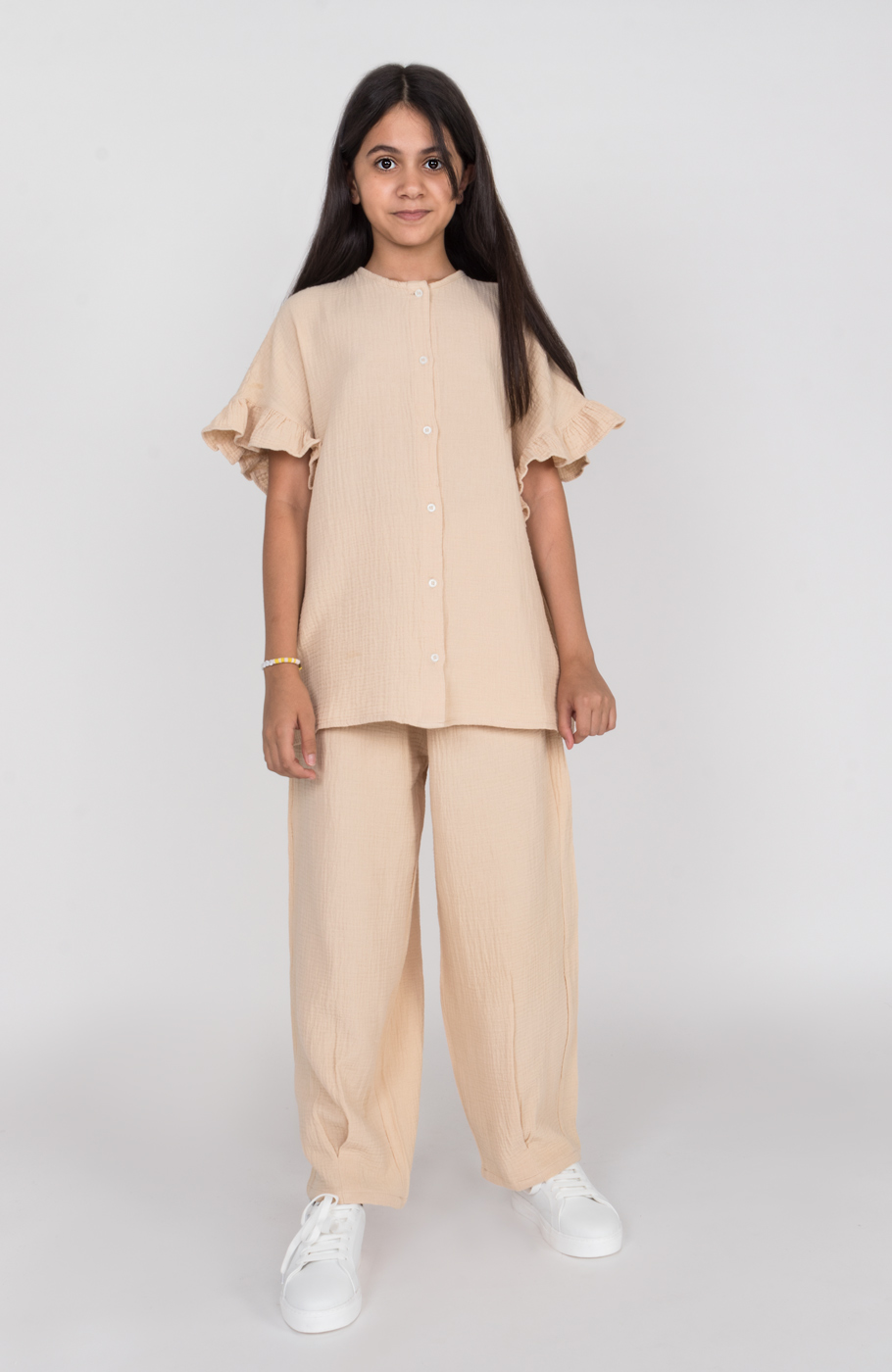 شلوار وال دولایه دمپا پیلی دار (ست با کد 10675)