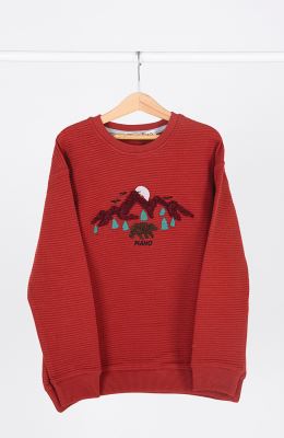 بلوز ژاکارد فیتیله‌ای  راه راه آستین افتاده