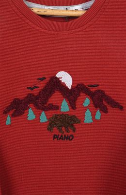 بلوز ژاکارد فیتیله‌ای  راه راه آستین افتاده