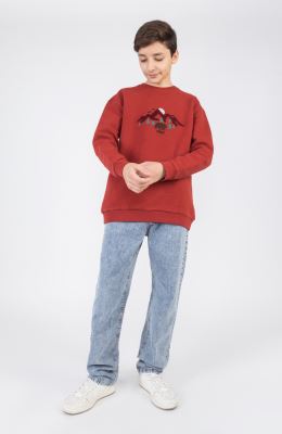 بلوز ژاکارد فیتیله‌ای  راه راه آستین افتاده