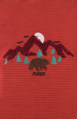 بلوز ژاکارد فیتیله‌ای  راه راه آستین افتاده