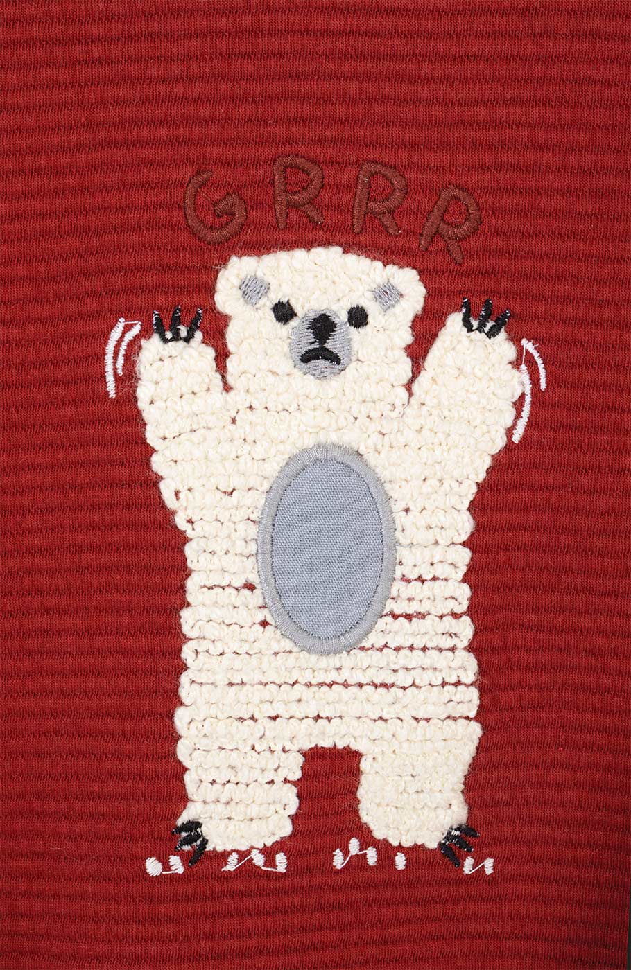 بلوز ژاکارد فیتیله‌ای راه راه آستین افتاده