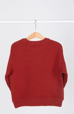 بلوز ژاکارد فیتیله‌ای راه راه آستین افتاده