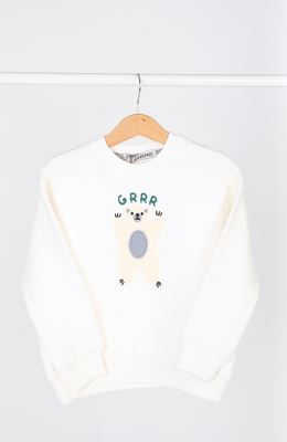 بلوز ژاکارد فیتیله‌ای راه راه آستین افتاده