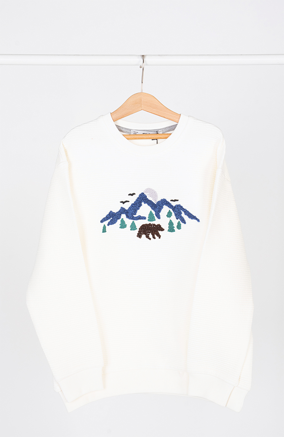 بلوز ژاکارد فیتیله‌ای  راه راه آستین افتاده