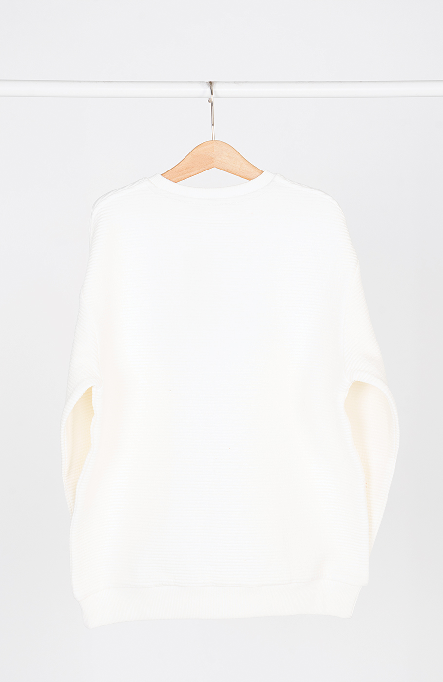 بلوز ژاکارد فیتیله‌ای  راه راه آستین افتاده