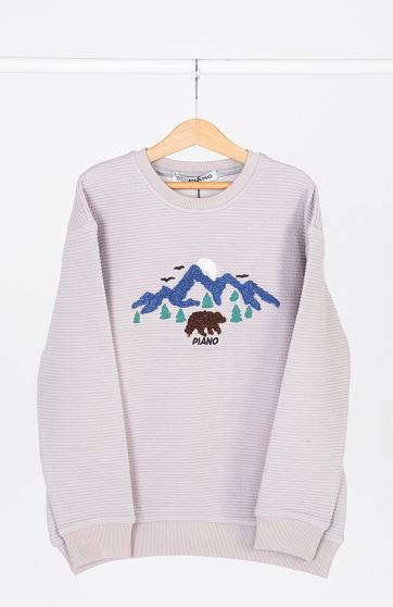 بلوز ژاکارد فیتیله‌ای  راه راه آستین افتاده