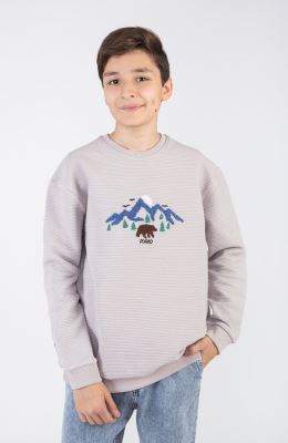 بلوز ژاکارد فیتیله‌ای  راه راه آستین افتاده