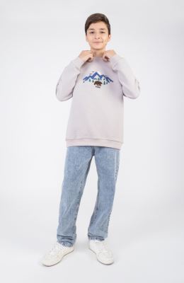 بلوز ژاکارد فیتیله‌ای  راه راه آستین افتاده