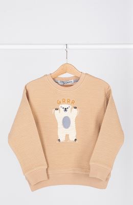 بلوز ژاکارد فیتیله‌ای راه راه آستین افتاده