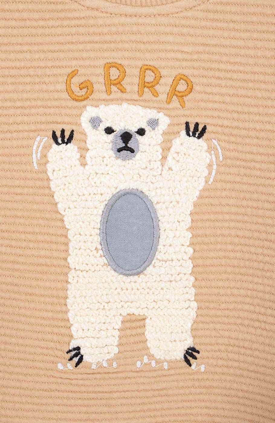 بلوز ژاکارد فیتیله‌ای راه راه آستین افتاده