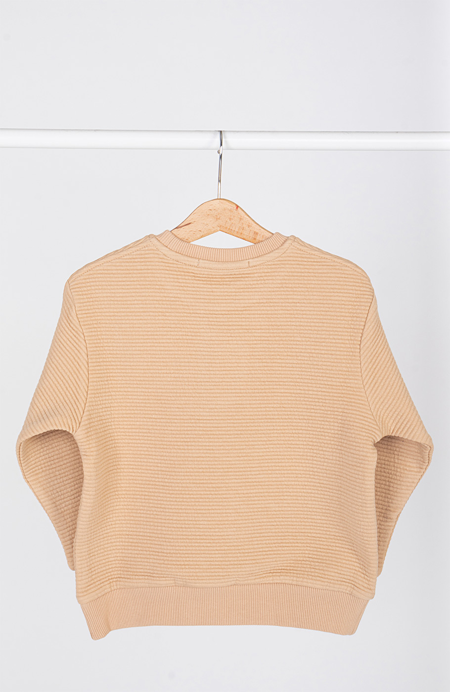 بلوز ژاکارد فیتیله‌ای راه راه آستین افتاده