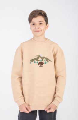 بلوز ژاکارد فیتیله‌ای  راه راه آستین افتاده