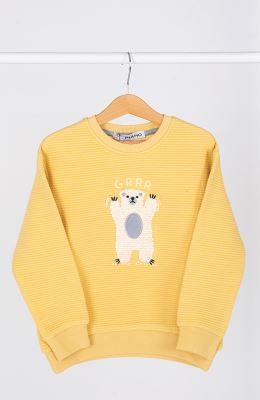 بلوز ژاکارد فیتیله‌ای راه راه آستین افتاده