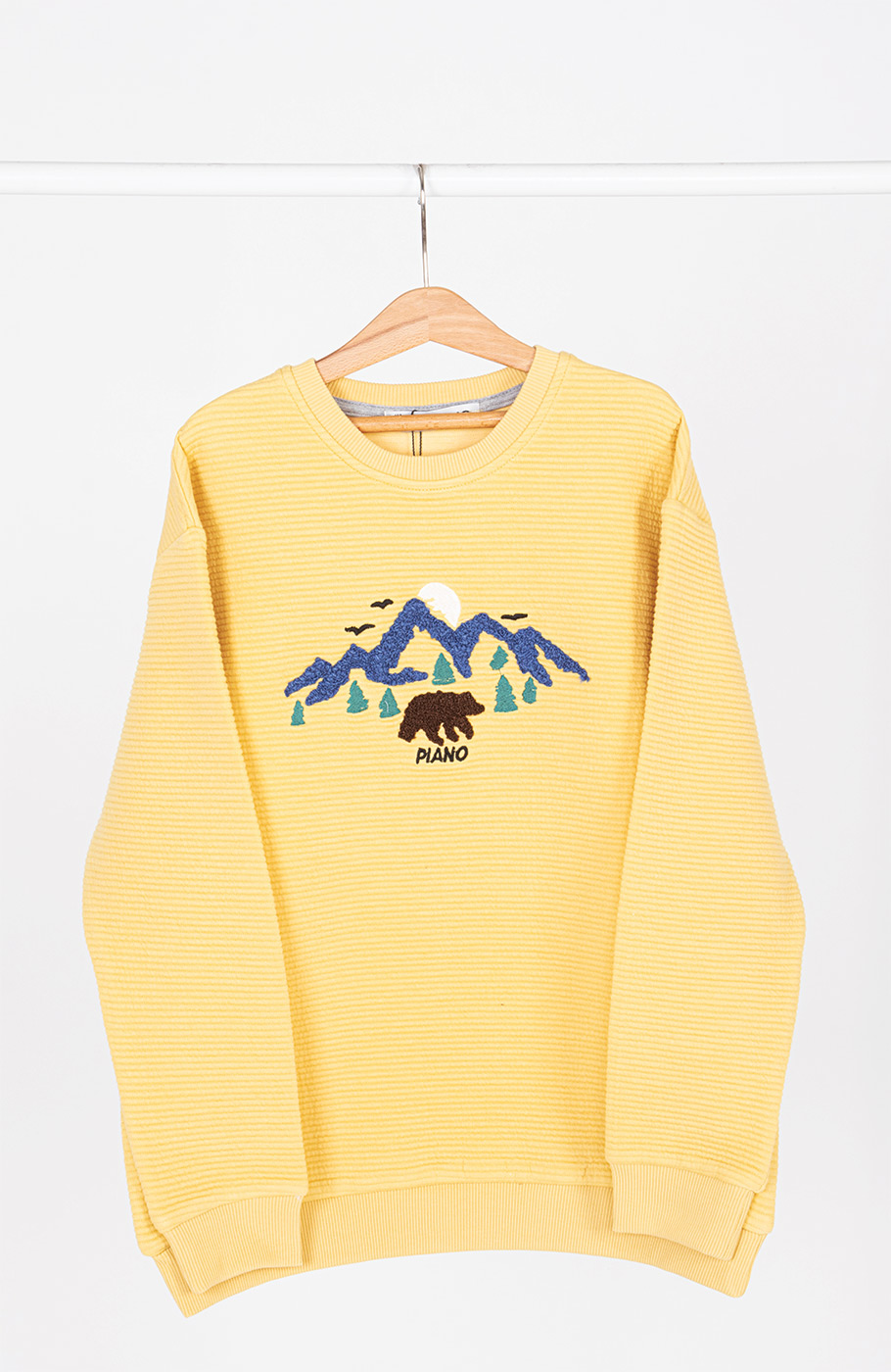 بلوز ژاکارد فیتیله‌ای  راه راه آستین افتاده