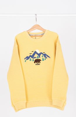 بلوز ژاکارد فیتیله‌ای  راه راه آستین افتاده