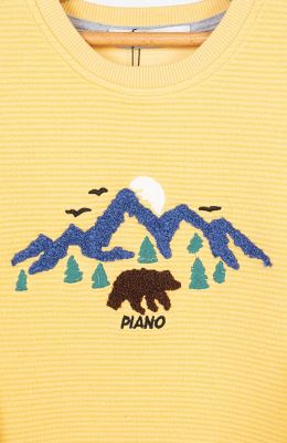 بلوز ژاکارد فیتیله‌ای  راه راه آستین افتاده