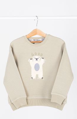 بلوز ژاکارد فیتیله‌ای راه راه آستین افتاده