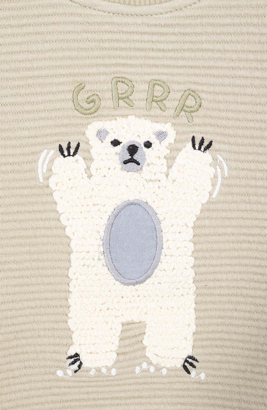 بلوز ژاکارد فیتیله‌ای راه راه آستین افتاده