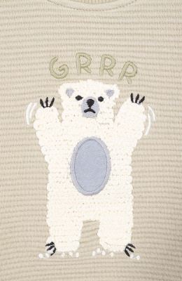 بلوز ژاکارد فیتیله‌ای راه راه آستین افتاده