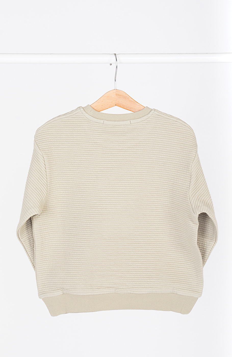 بلوز ژاکارد فیتیله‌ای راه راه آستین افتاده