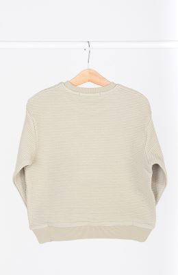 بلوز ژاکارد فیتیله‌ای راه راه آستین افتاده