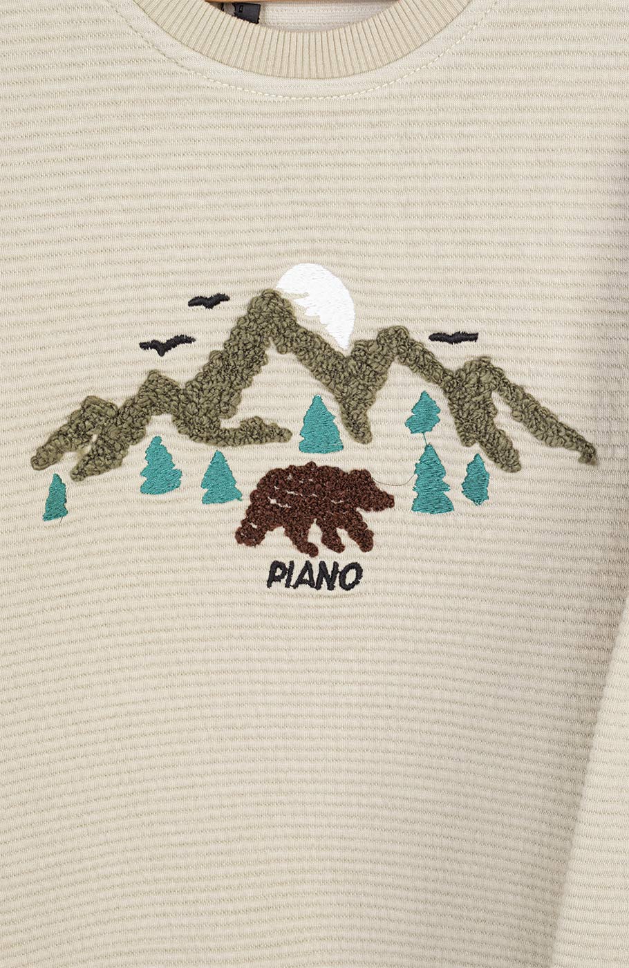 بلوز ژاکارد فیتیله‌ای  راه راه آستین افتاده