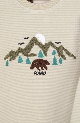 بلوز ژاکارد فیتیله‌ای  راه راه آستین افتاده