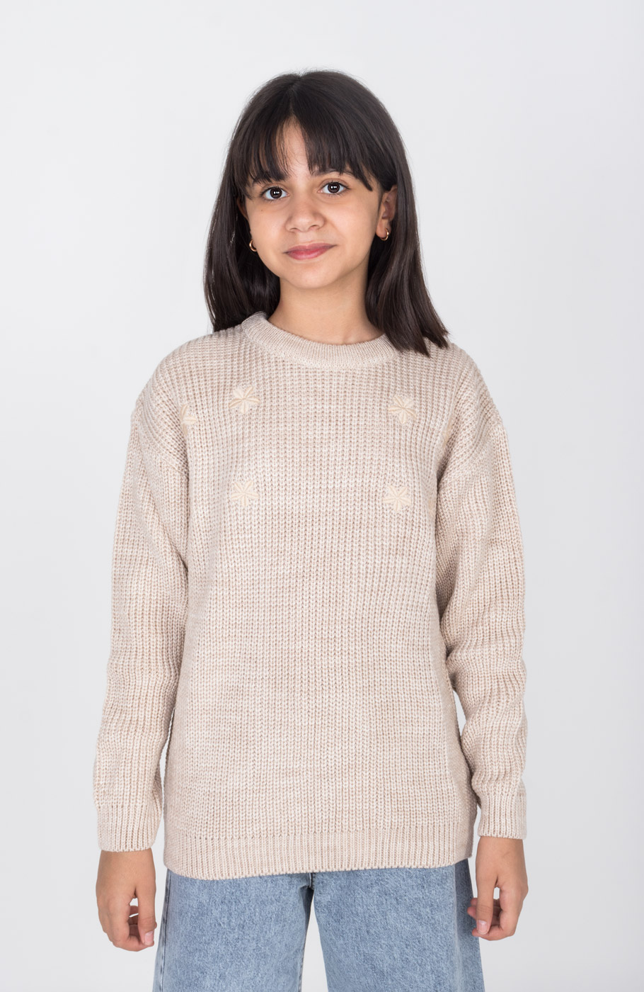 پلیور آستین افتاده با گلدوزی