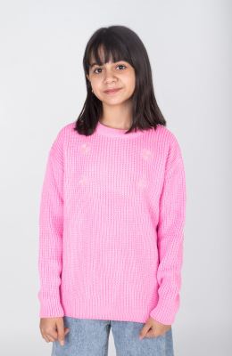 پلیور آستین افتاده با گلدوزی