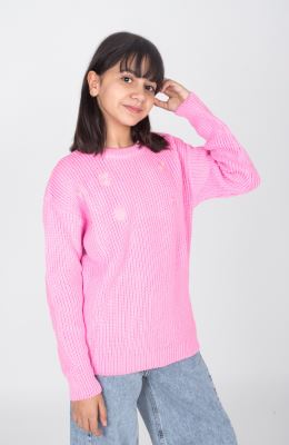 پلیور آستین افتاده با گلدوزی