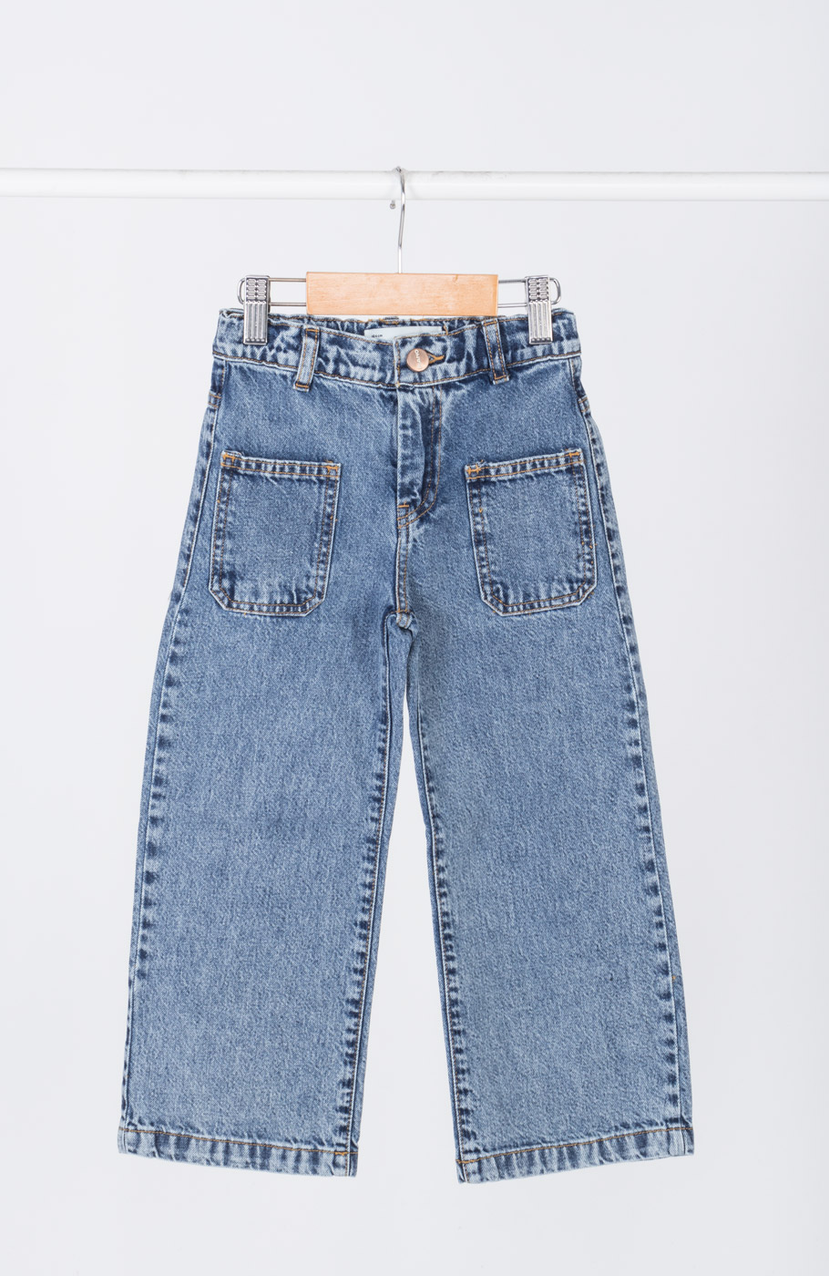 شلوار جین بگی جلو جیب دار 