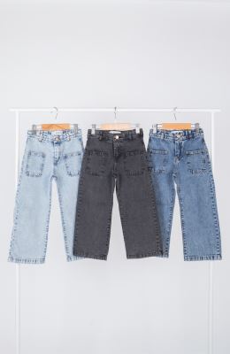 شلوار جین بگی جلو جیب دار 