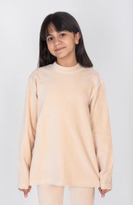 بلوز مخمل کبریتی یقه سه سانت