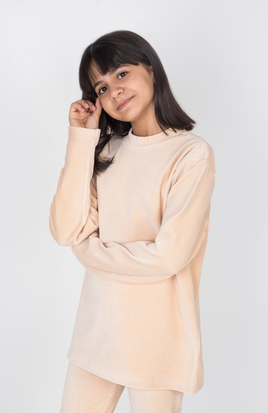 بلوز مخمل کبریتی یقه سه سانت