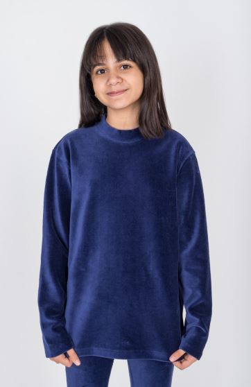 بلوز مخمل کبریتی یقه سه سانت