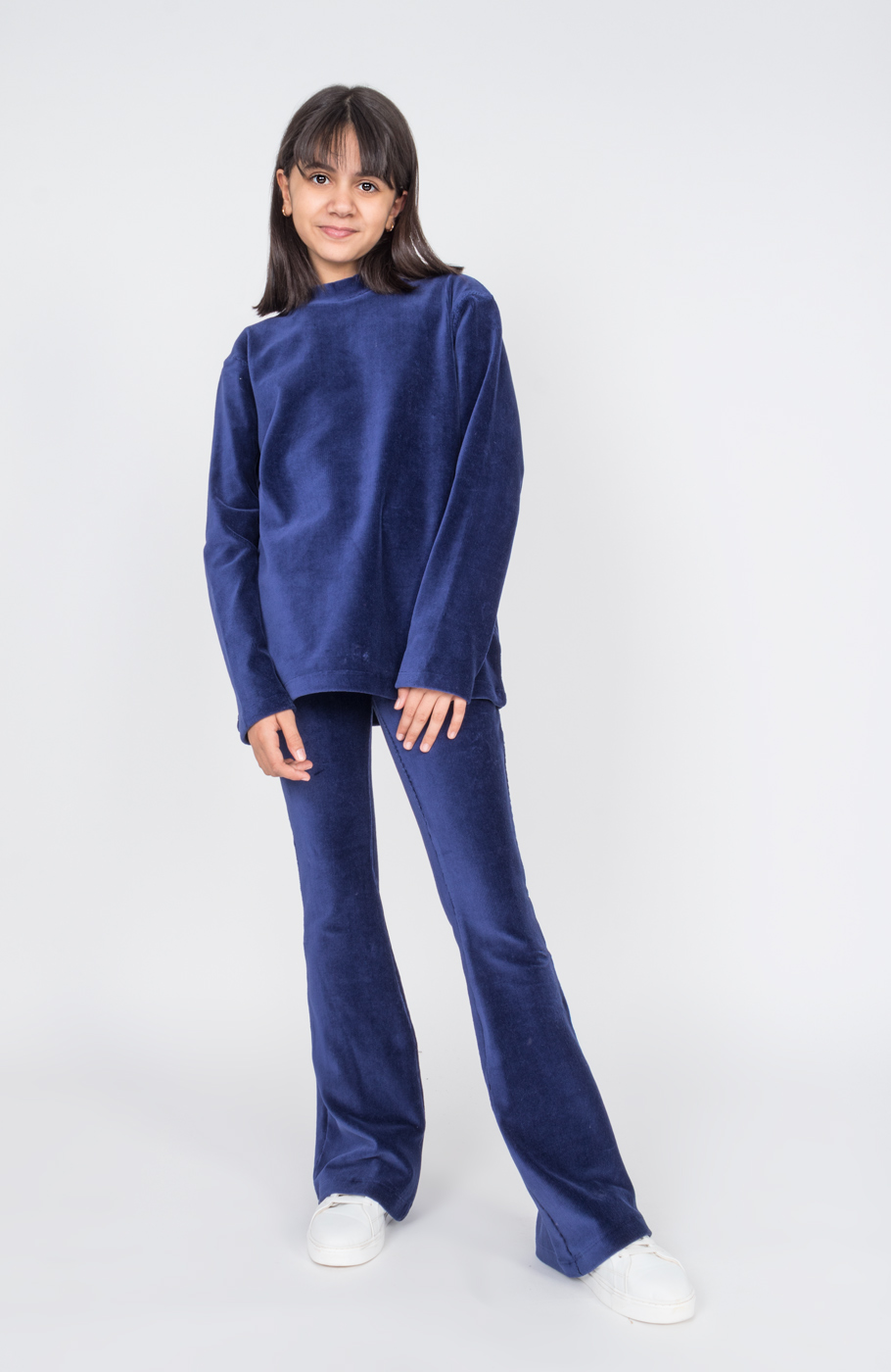 بلوز مخمل کبریتی یقه سه سانت