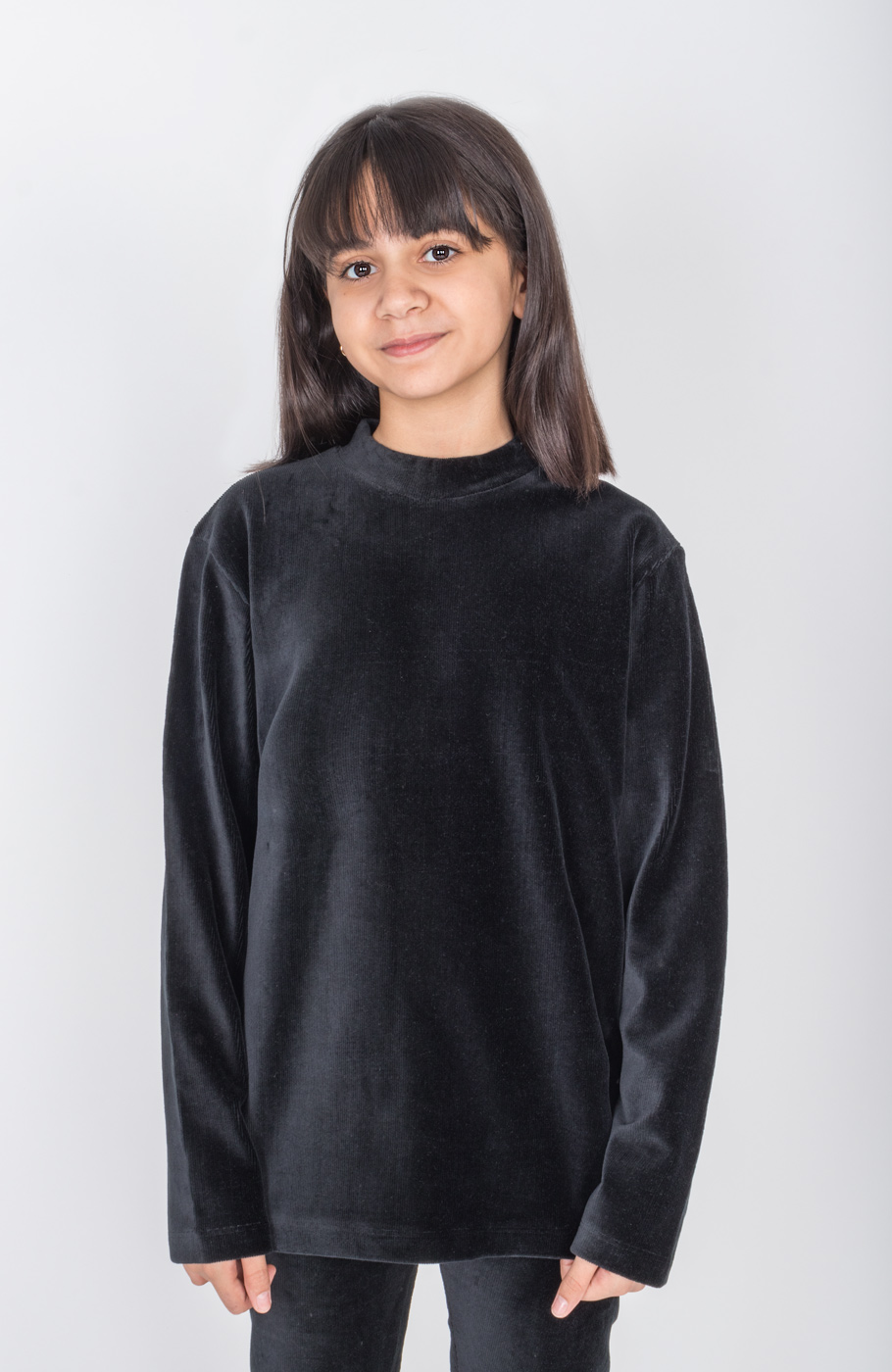 بلوز مخمل کبریتی یقه سه سانت