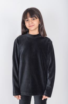 بلوز مخمل کبریتی یقه سه سانت