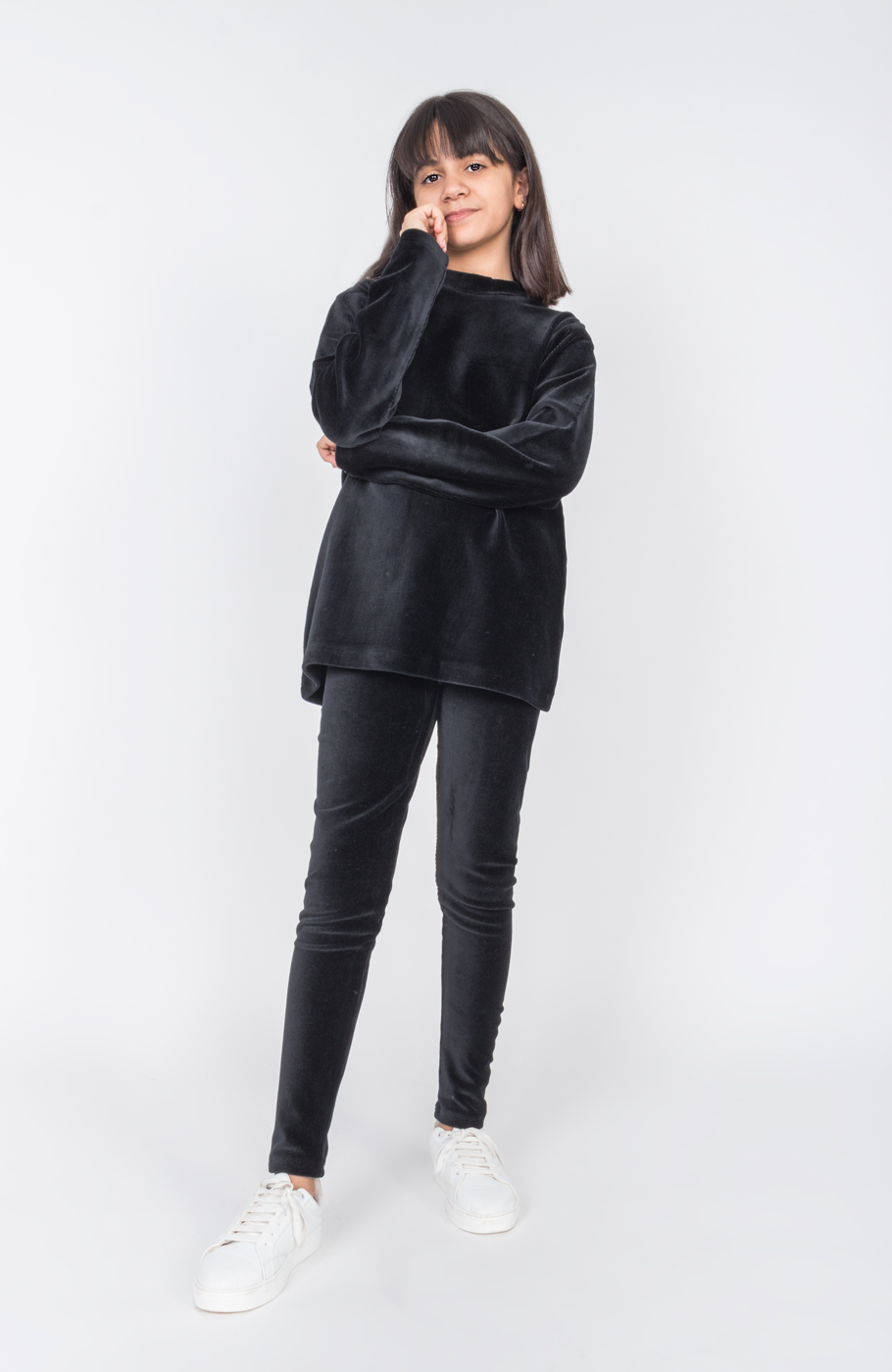 بلوز مخمل کبریتی یقه سه سانت