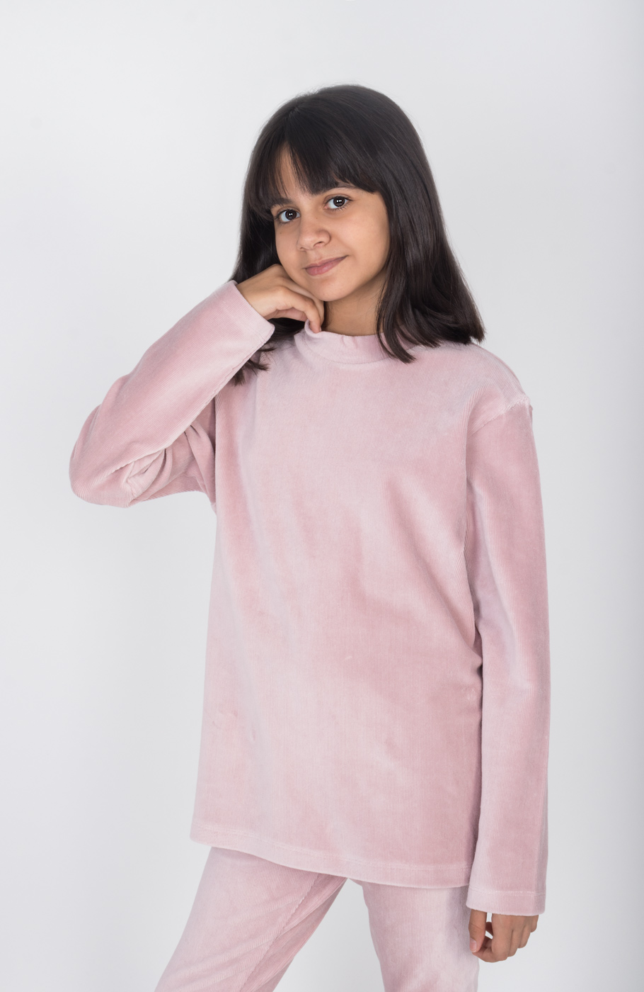 بلوز مخمل کبریتی یقه سه سانت