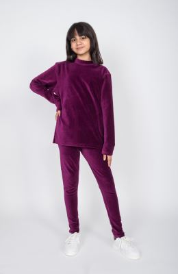 بلوز مخمل کبریتی یقه سه سانت