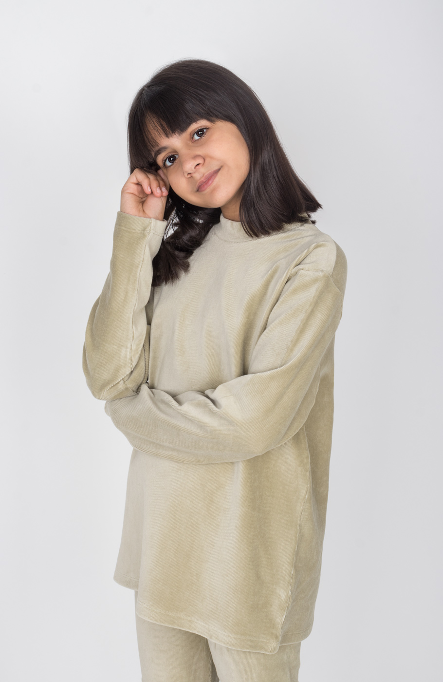 بلوز مخمل کبریتی یقه سه سانت