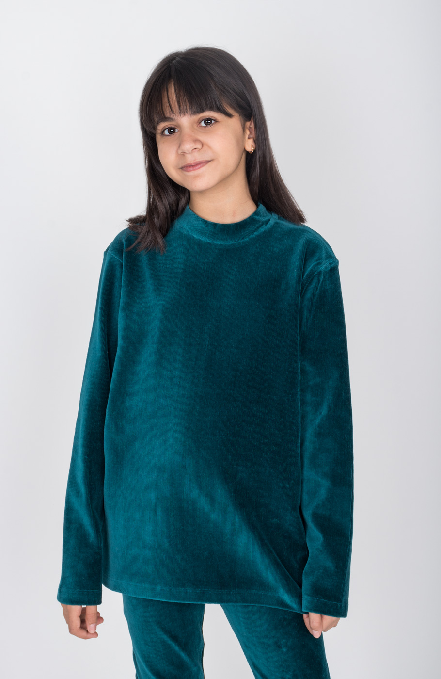 بلوز مخمل کبریتی یقه سه سانت